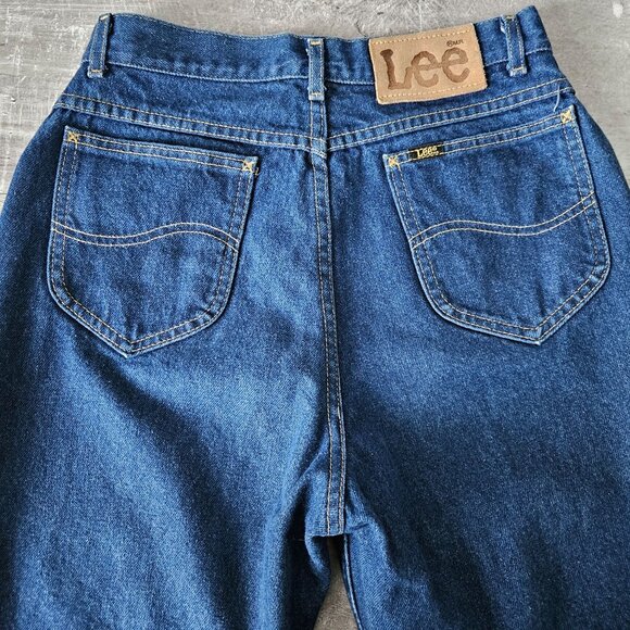 Vintage Lee Womens High-Waisted Blue Denim Jeans Size 11 Union Made In USA - Picture 1 of 16